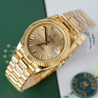 Rolex Day-Date Yellow Champagne Dial Watch 18K Gold Warapped 40mm