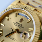 Rolex Day-Date Yellow Champagne Dial Watch 18K Gold Warapped 40mm