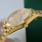 Rolex Day-Date Yellow Champagne Dial Watch 18K Gold Warapped 40mm