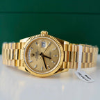 Rolex Day-Date Yellow Champagne Dial Watch 18K Gold 36mm