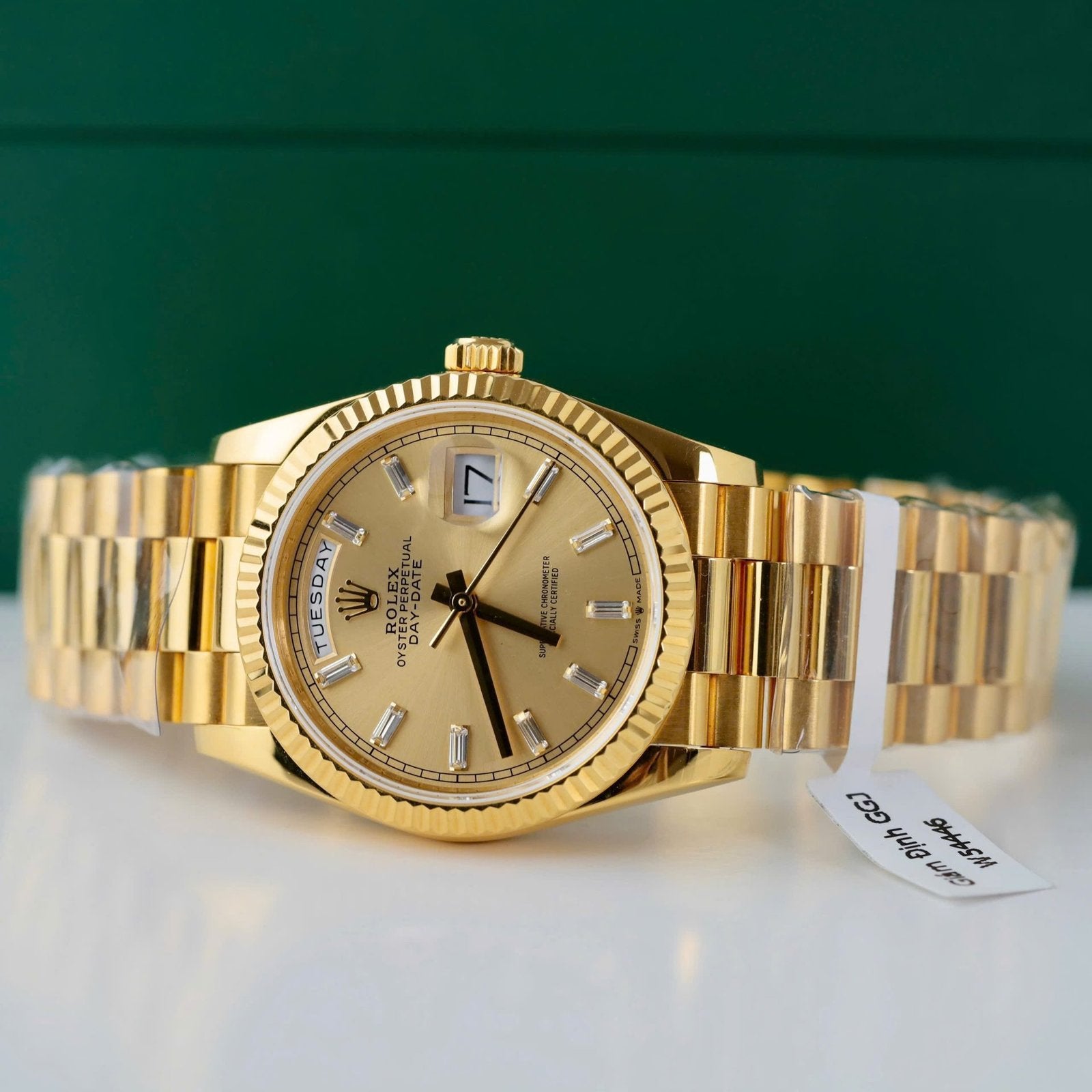 Rolex Day-Date Yellow Champagne Dial Watch 18K Gold 36mm