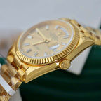 Rolex Day-Date Yellow Champagne Dial Watch 18K Gold 36mm