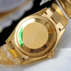 Rolex Day-Date Dial Green Watch Gold Wrapped + Diamonds Moissanite 36mm