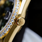 Rolex Day-Date Dial Green Watch Gold Wrapped + Diamonds Moissanite 36mm