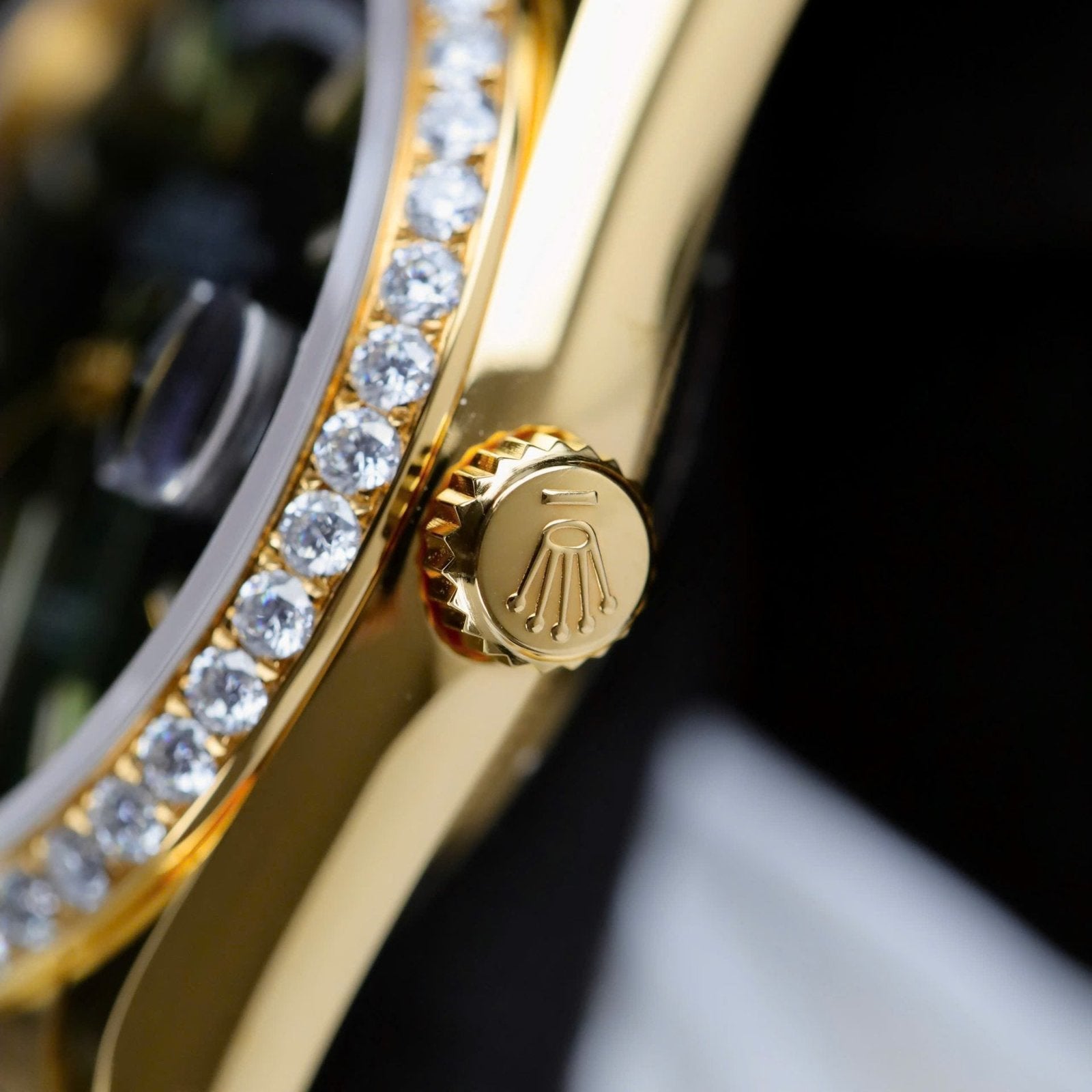 Rolex Day-Date Dial Green Watch Gold Wrapped + Diamonds Moissanite 36mm