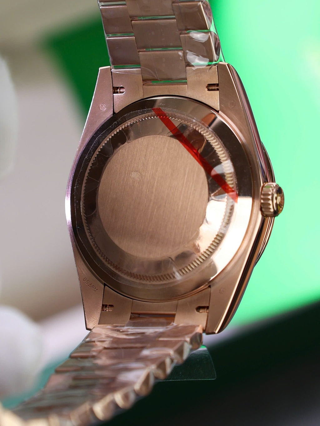 Rolex Day-Date Green Dial Watch Gold Wrapped 40mm