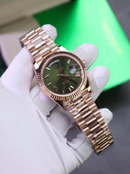 Rolex Day-Date Green Dial Watch Gold Wrapped 40mm