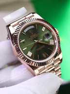 Rolex Day-Date Green Dial Watch Gold Wrapped 40mm