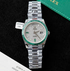Rolex Day-Date Men Watch Diamonds Moissanite + Sapphire Baguette 40mm