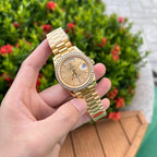 Rolex Day-Date Watch Diamond Bezel Champagne Dial 40mm