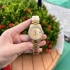 Rolex Day-Date Watch Diamond Bezel Champagne Dial 40mm