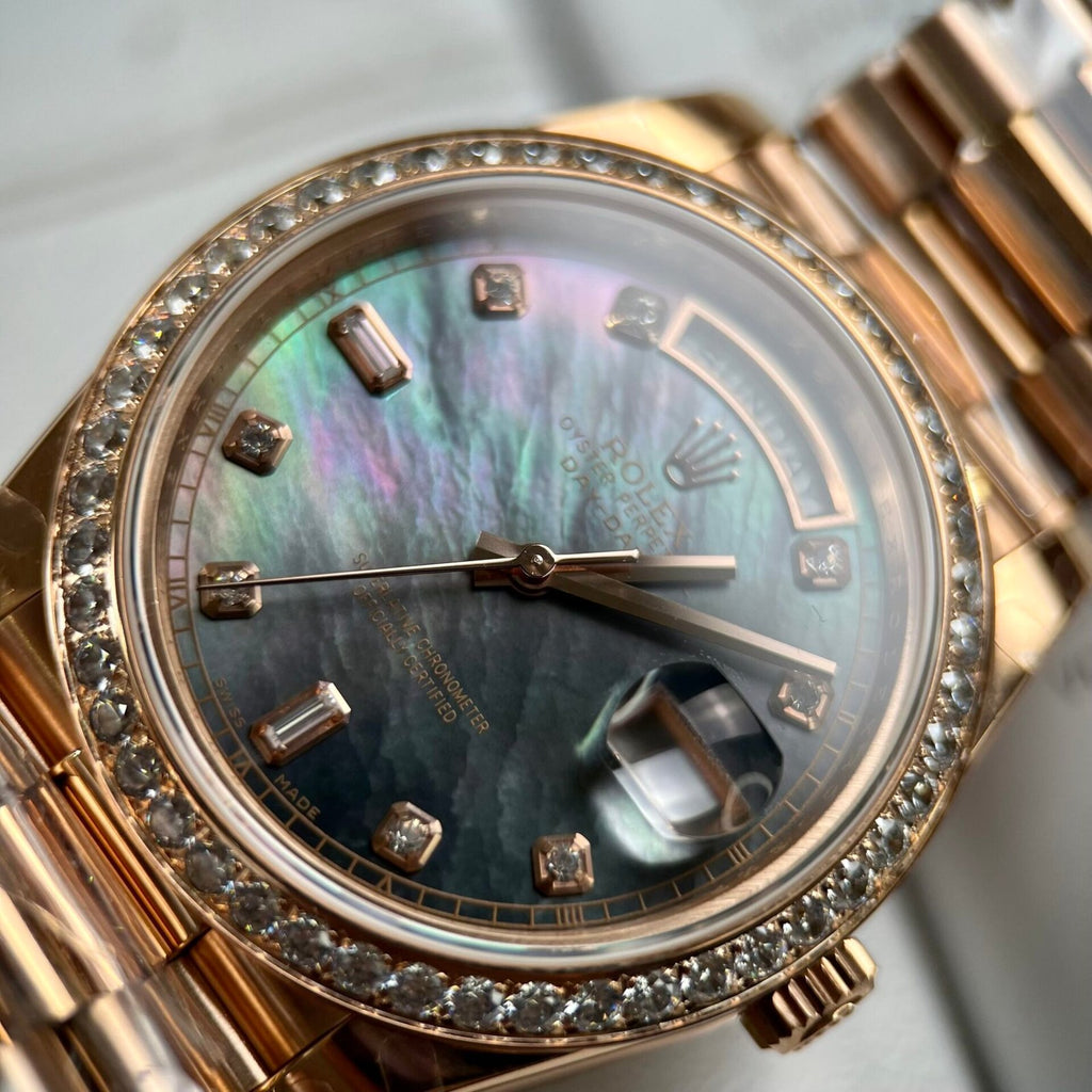Rolex Day-Date Watch Mother Of Pearl Dial 40mm
