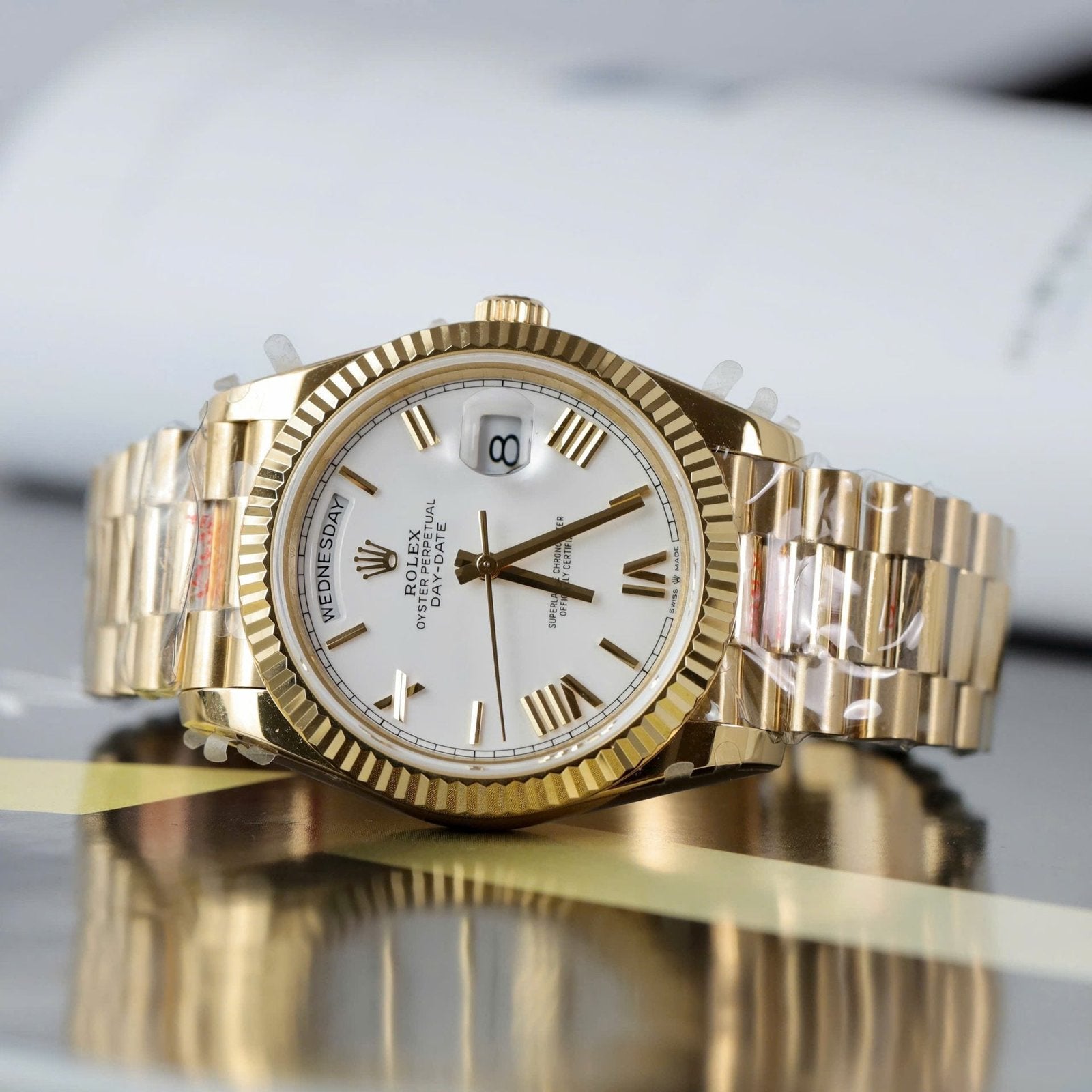 Rolex Day-Date Watch White Dial 40mm