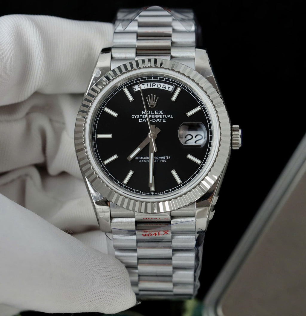 Rolex Day-Date Watch Black Dial 40mm