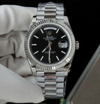 Rolex Day-Date Watch Black Dial 40mm
