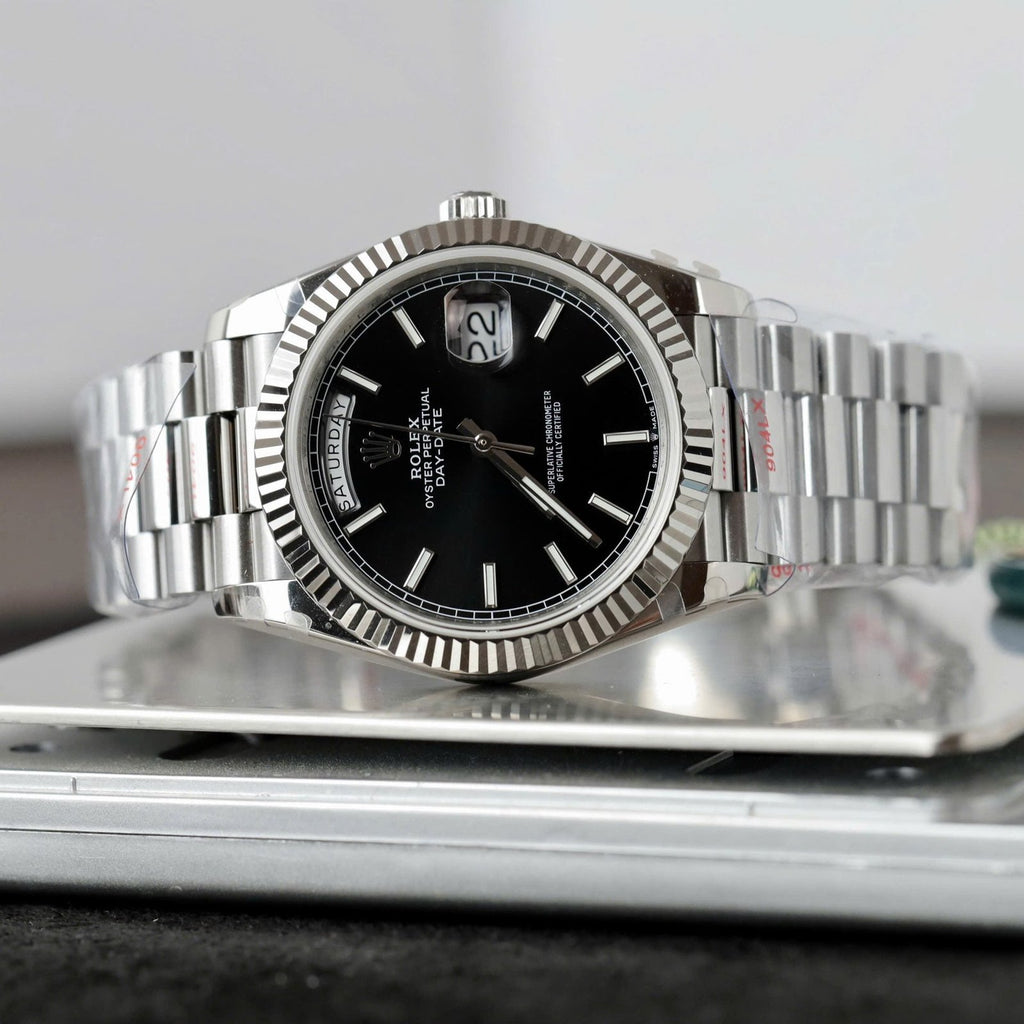 Rolex Day-Date Watch Black Dial 40mm