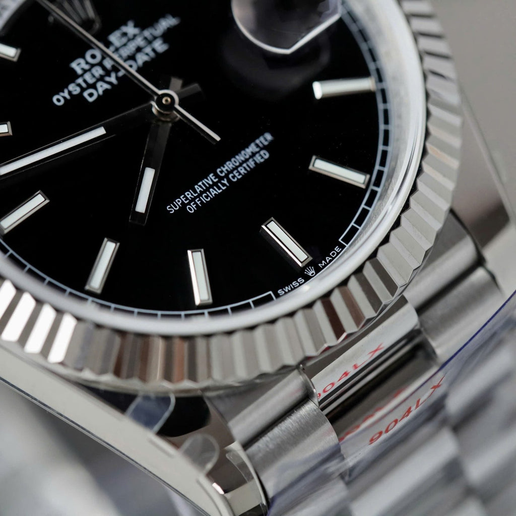 Rolex Day-Date Watch Black Dial 40mm