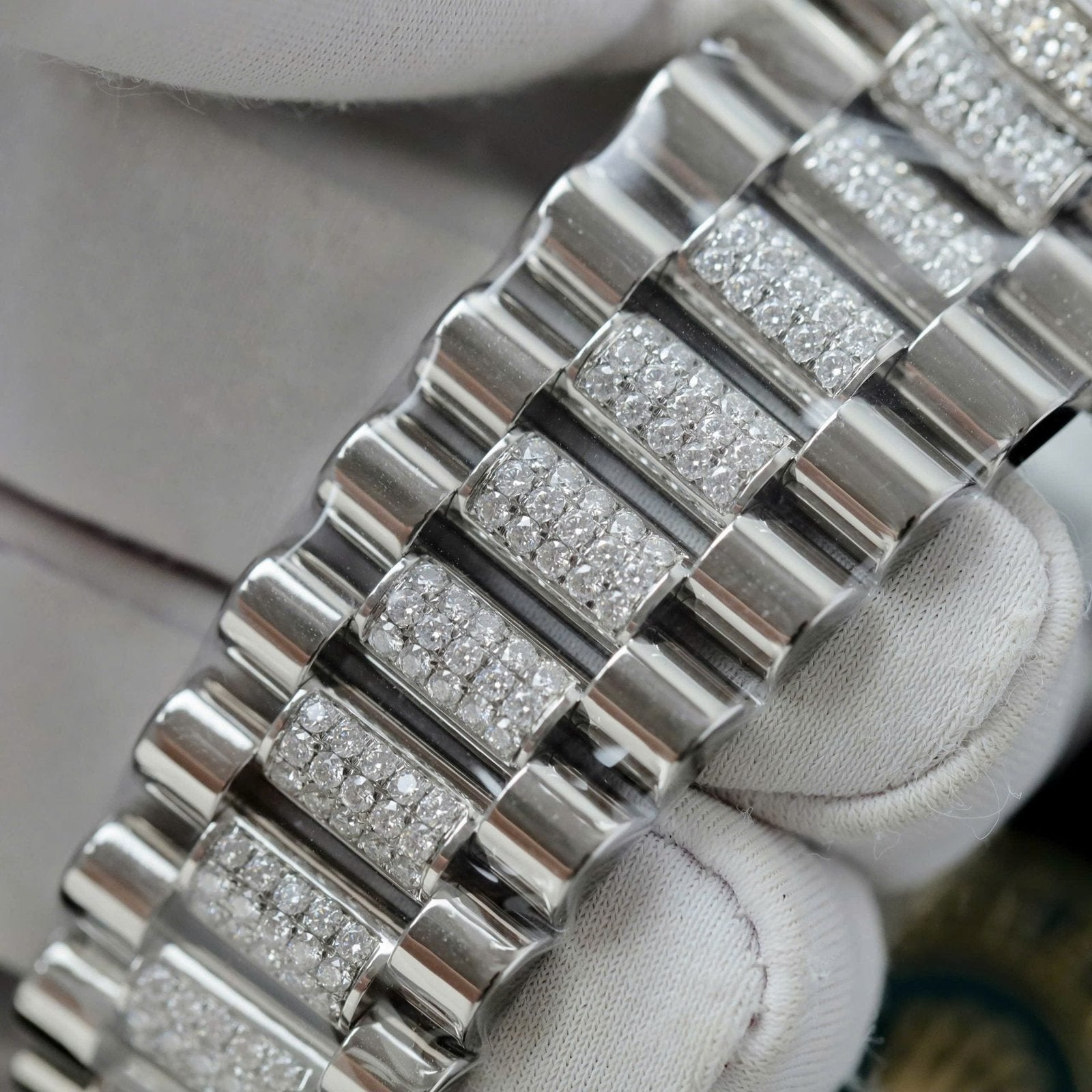Rolex Day-Date Watch Meteorite Dial Moissanite Diamonds 40mm