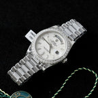 Rolex Day-Date Watch Meteorite Dial Moissanite Diamonds 40mm