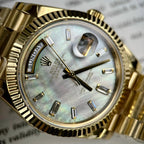 Rolex Day-Date Watch Mother Of Pearl Dial 40mm