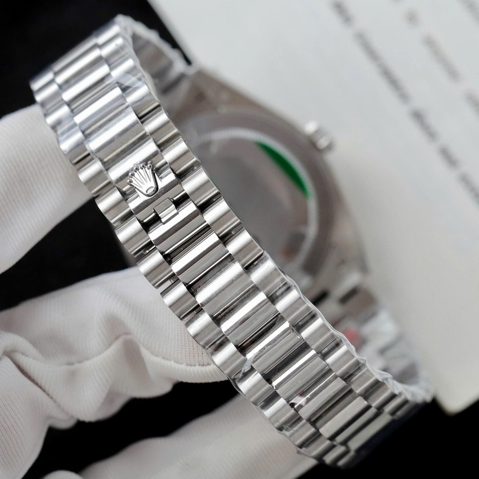 Rolex Day-Date Watch Ice Blue Dial Cross Pattern 40mm