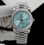 Rolex Day-Date Watch Ice Blue Dial Cross Pattern 40mm