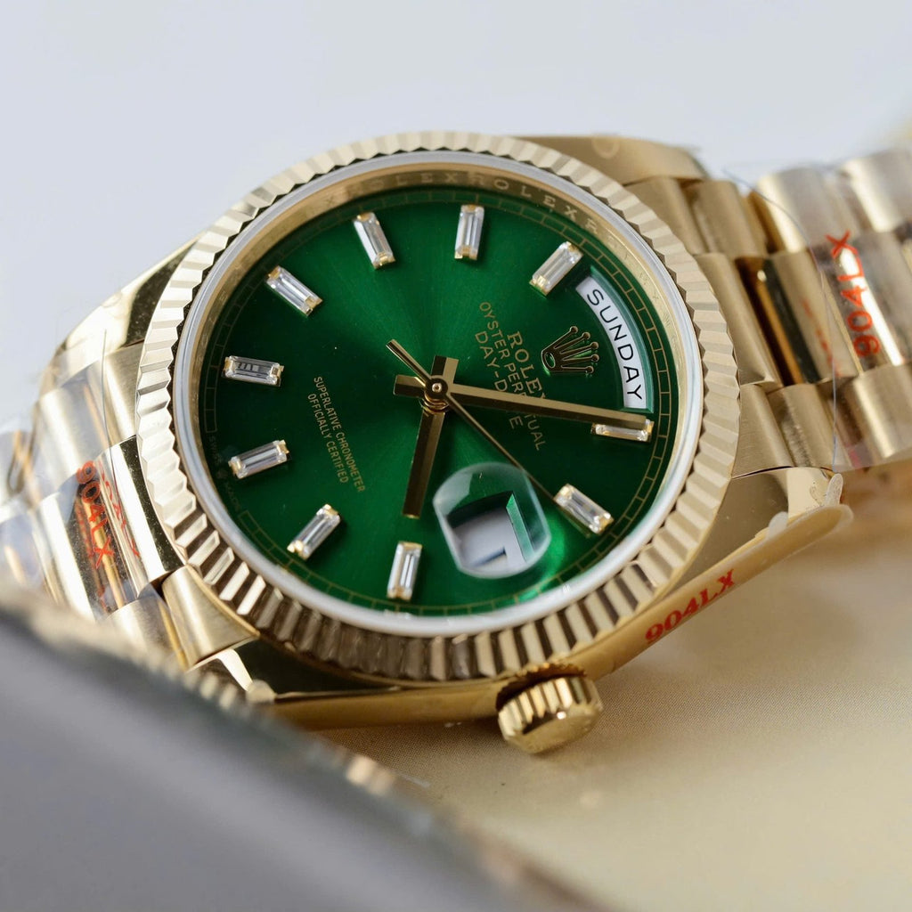 Rolex Day-Date Watch Green Index Dial 36mm