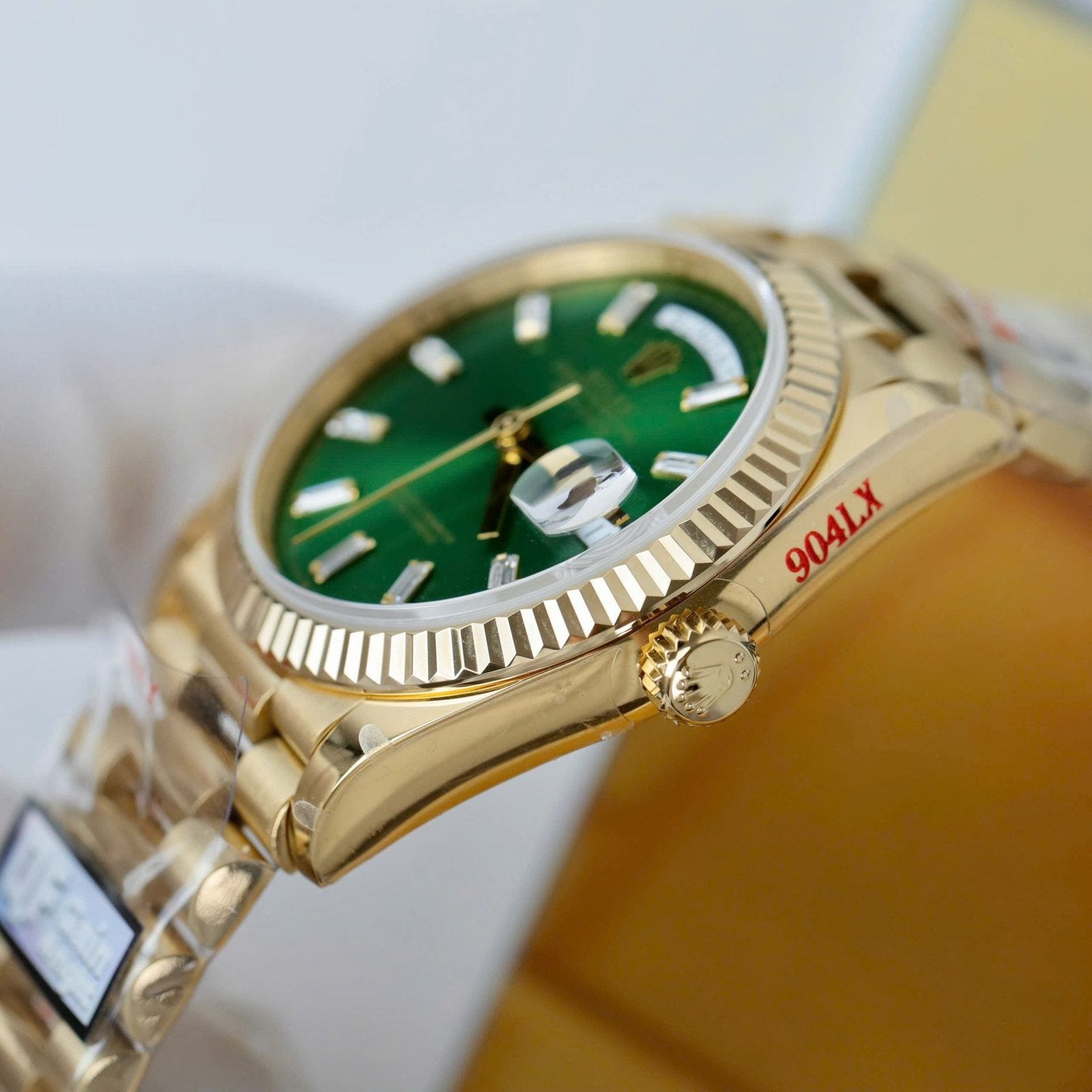 Rolex Day-Date Watch Green Index Dial 36mm