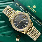 Rolex Day-Date Watch Mother Of Pearl Dial President Strap 40mm