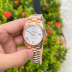 Rolex Day-Date Rose Gold Watch White Dial 40mm