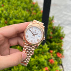 Rolex Day-Date Rose Gold Watch White Dial 40mm