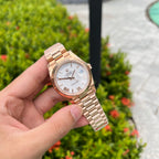 Rolex Day-Date Rose Gold Watch White Dial 40mm