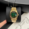 Rolex Day-Date Green Dial Gold Plated Watch 36mm