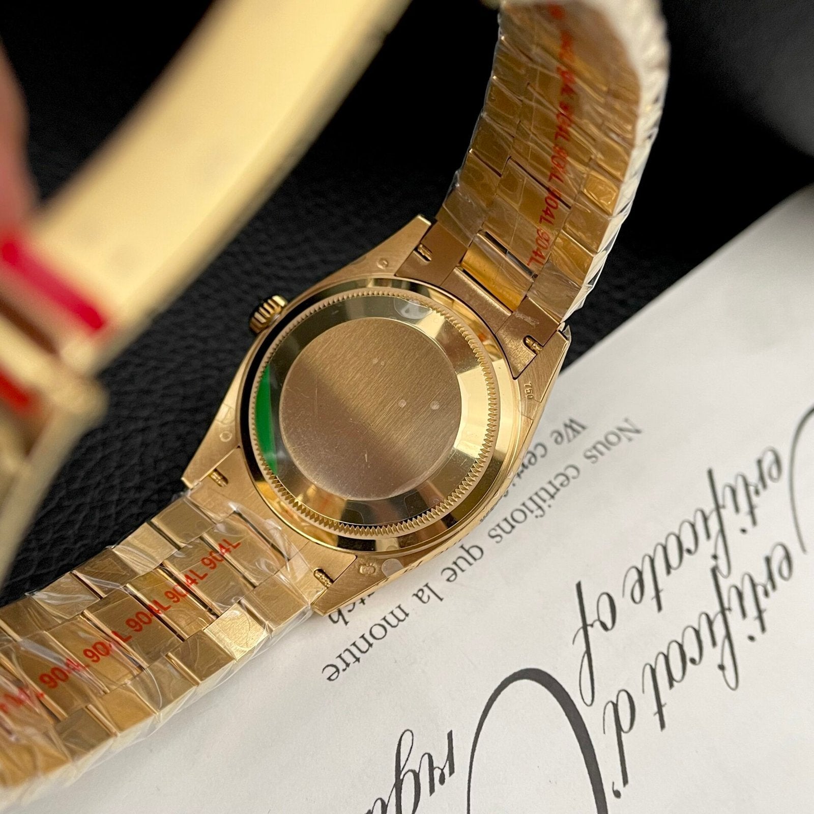 Rolex Day-Date Green Dial Gold Plated Watch 36mm