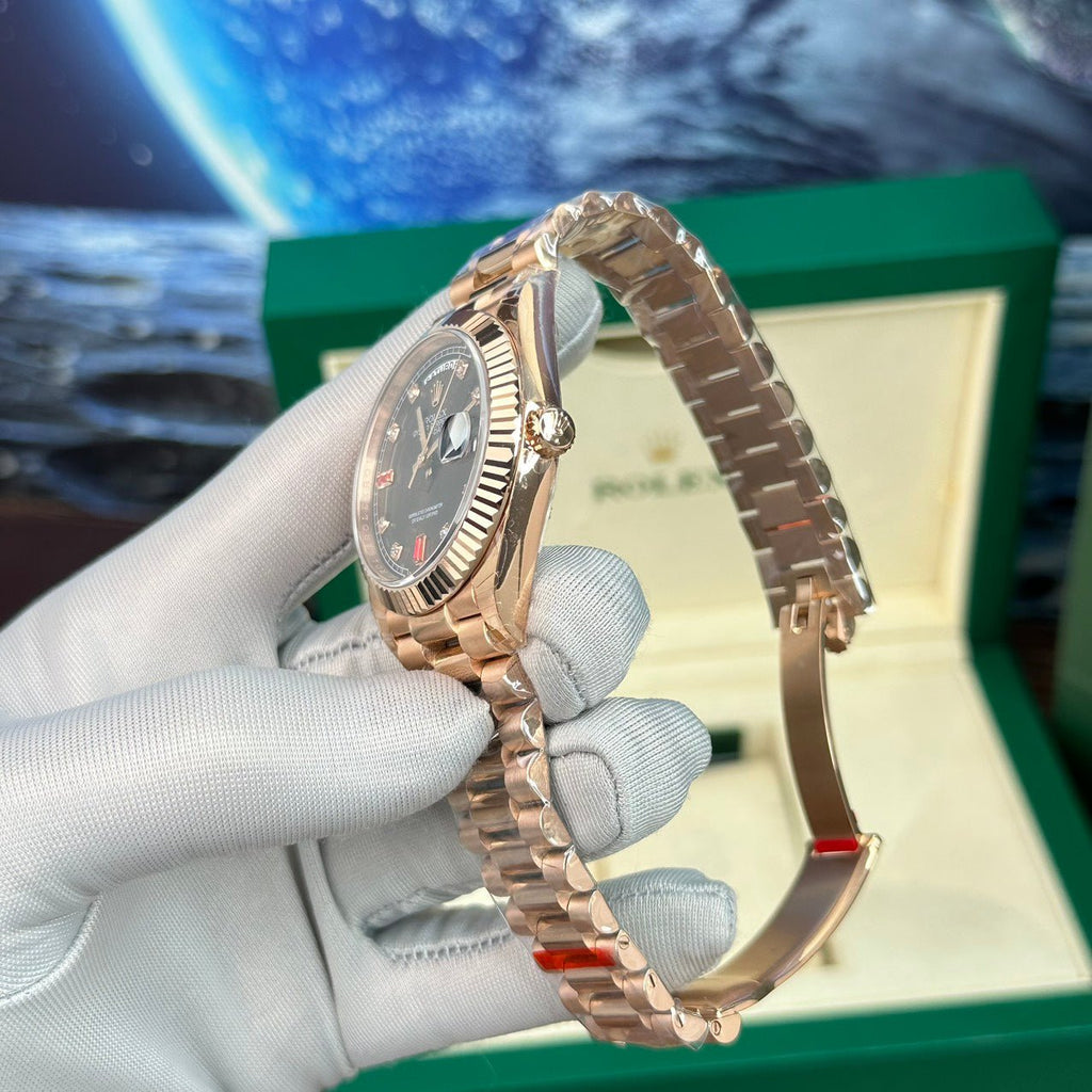 Rolex Day-Date Watch With Red Ruby Dial 40mm