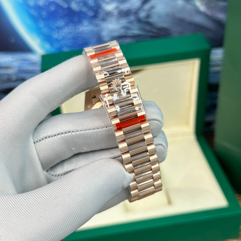 Rolex Day-Date Watch With Red Ruby Dial 40mm