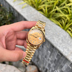 Rolex Day-Date Watch Champagne Dial Jubilee Strap 40mm