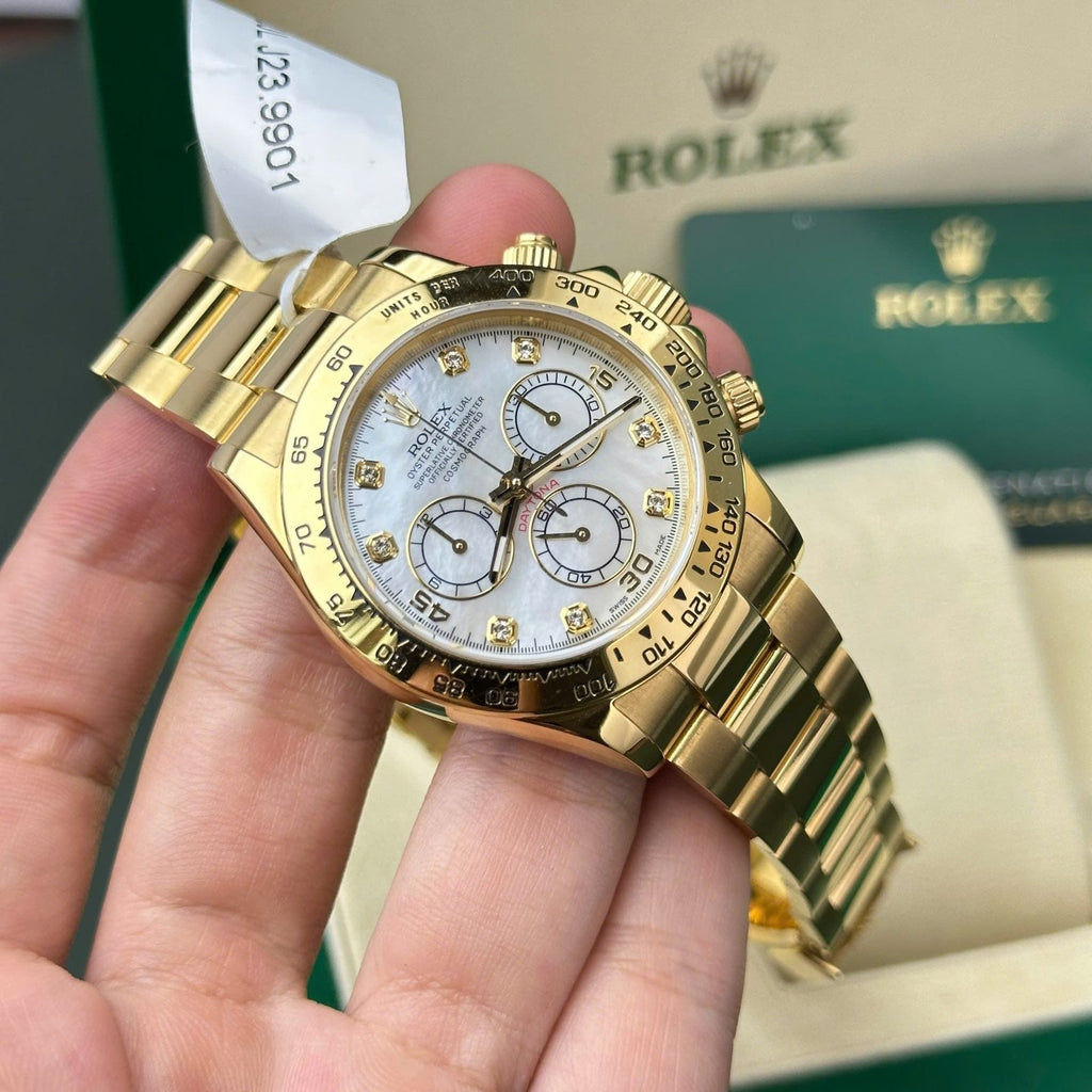 Rolex Daytona 116508 Gold Wrapped 11 Watch Dial Mother Of Pearl 40mm