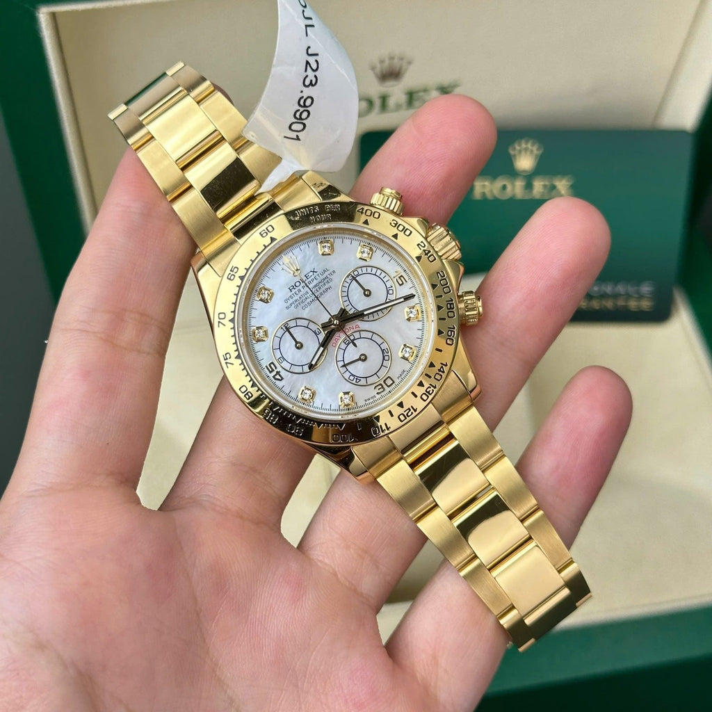 Rolex Daytona 116508 Gold Wrapped 11 Watch Dial Mother Of Pearl 40mm