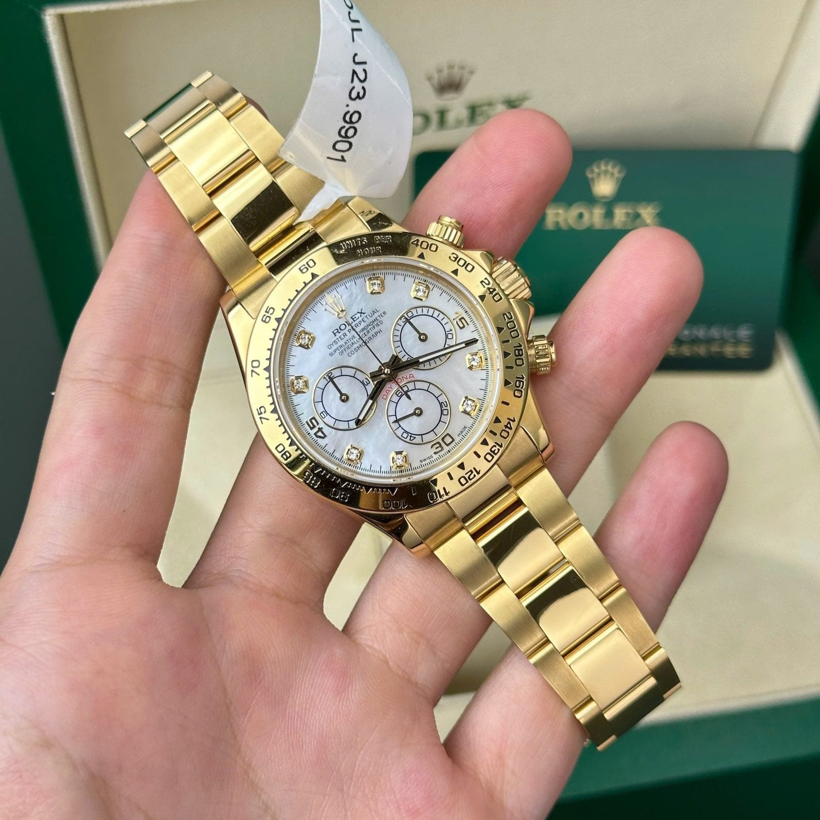 Rolex Daytona 116508 Gold Wrapped 11 Watch Dial Mother Of Pearl 40mm
