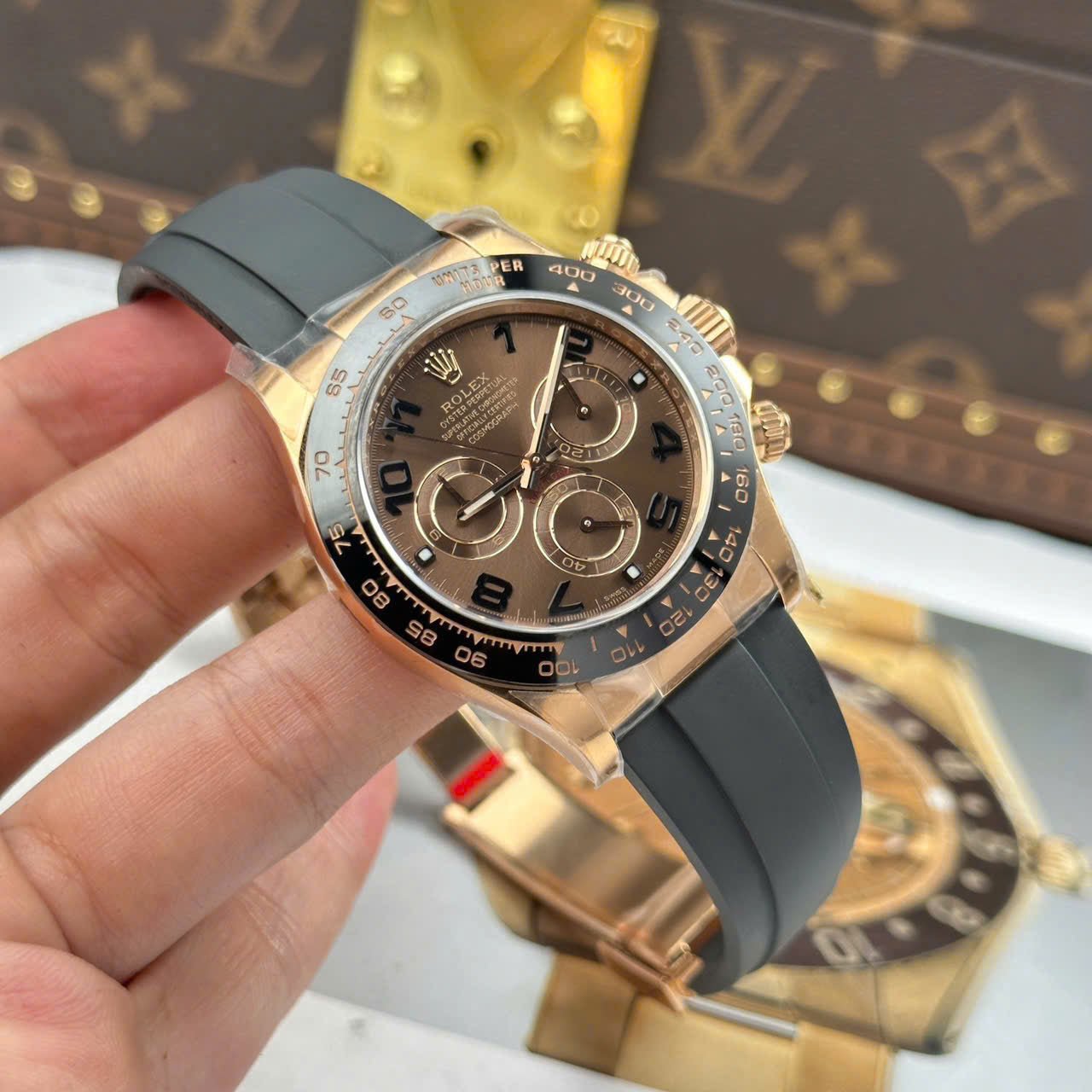 Rolex Daytona 116515LN Watch Chocolate Dial Oysterflex Strap 40mm
