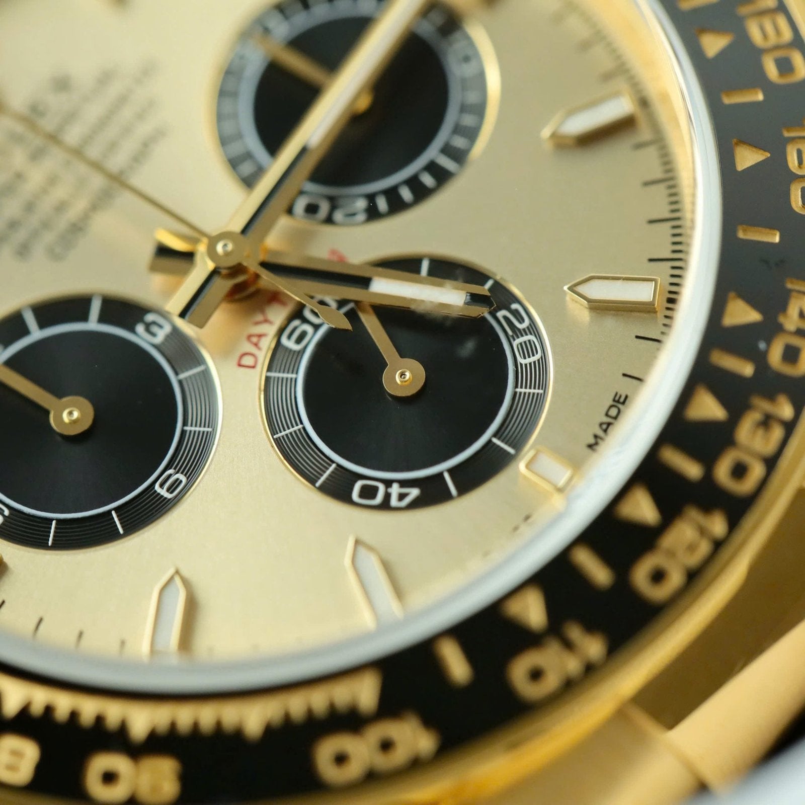 Rolex Daytona 116518 Yellow Champagne Dial Watch Calibre 4131 Movement 40mm