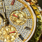 Rolex Daytona 116598RBOW Refined Moissanite Synthentic Gemstone 18K Gold Wrapped 40mm