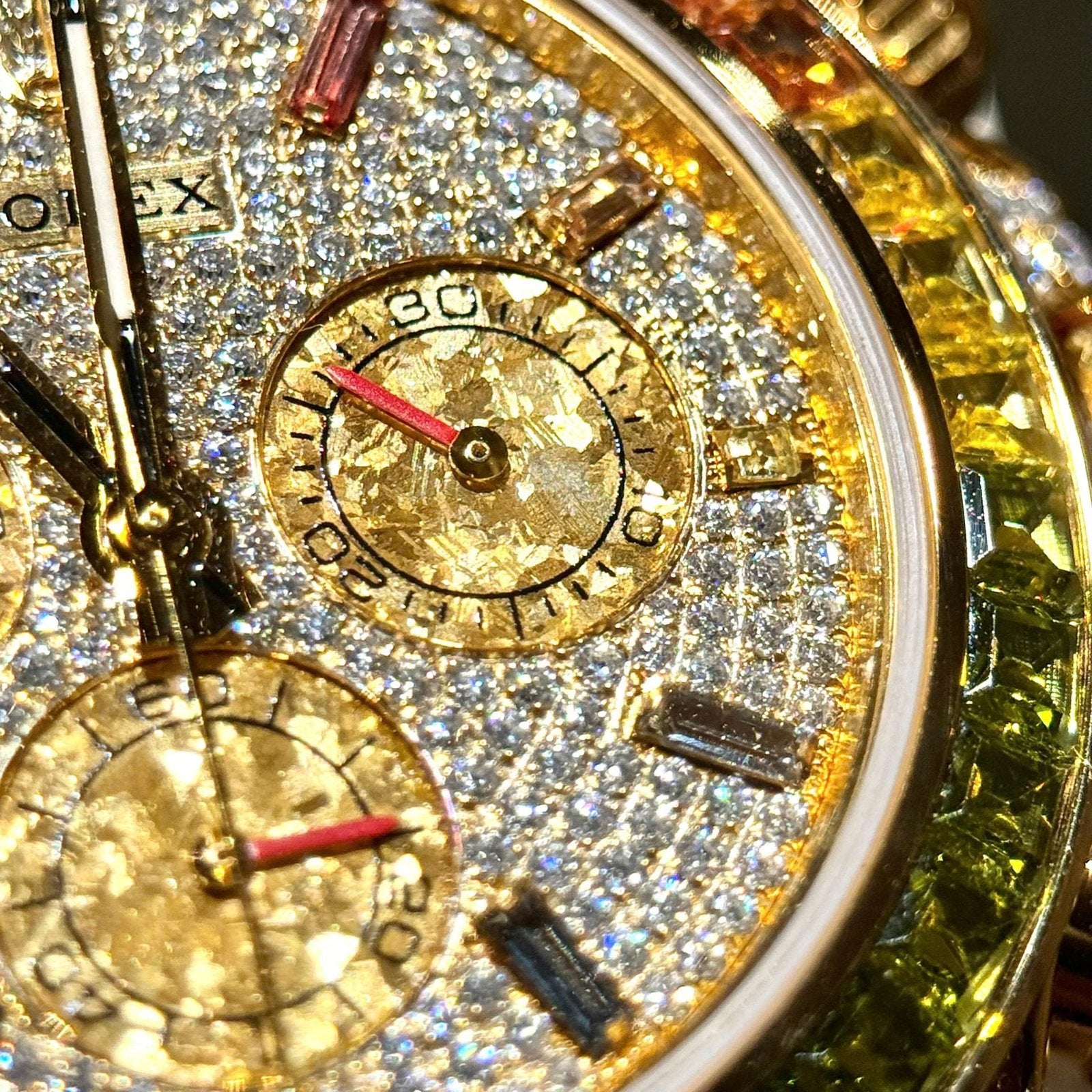 Rolex Daytona 116598RBOW Refined Moissanite Synthentic Gemstone 18K Gold Wrapped 40mm