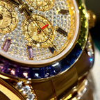 Rolex Daytona 116598RBOW Refined Moissanite Synthentic Gemstone 18K Gold Wrapped 40mm