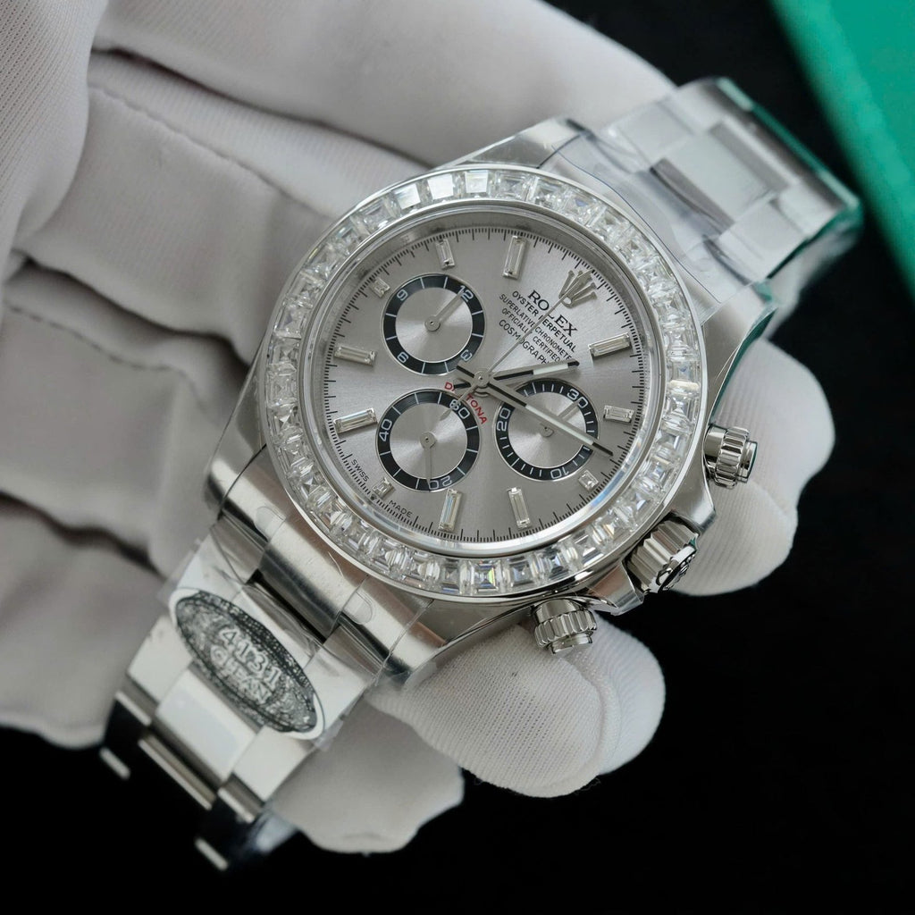 Rolex Daytona 126500 Watch Diamonds Moissanite 40mm