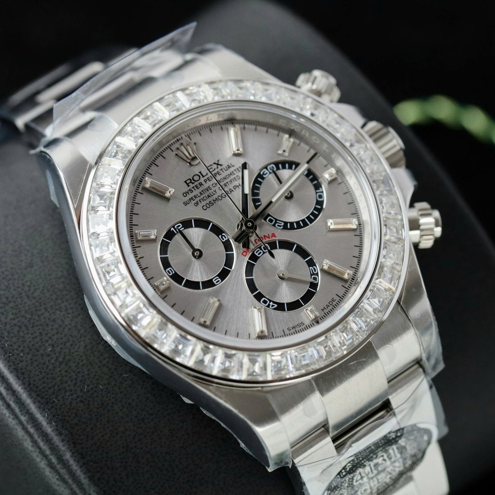 Rolex Daytona 126500 Watch Diamonds Moissanite 40mm