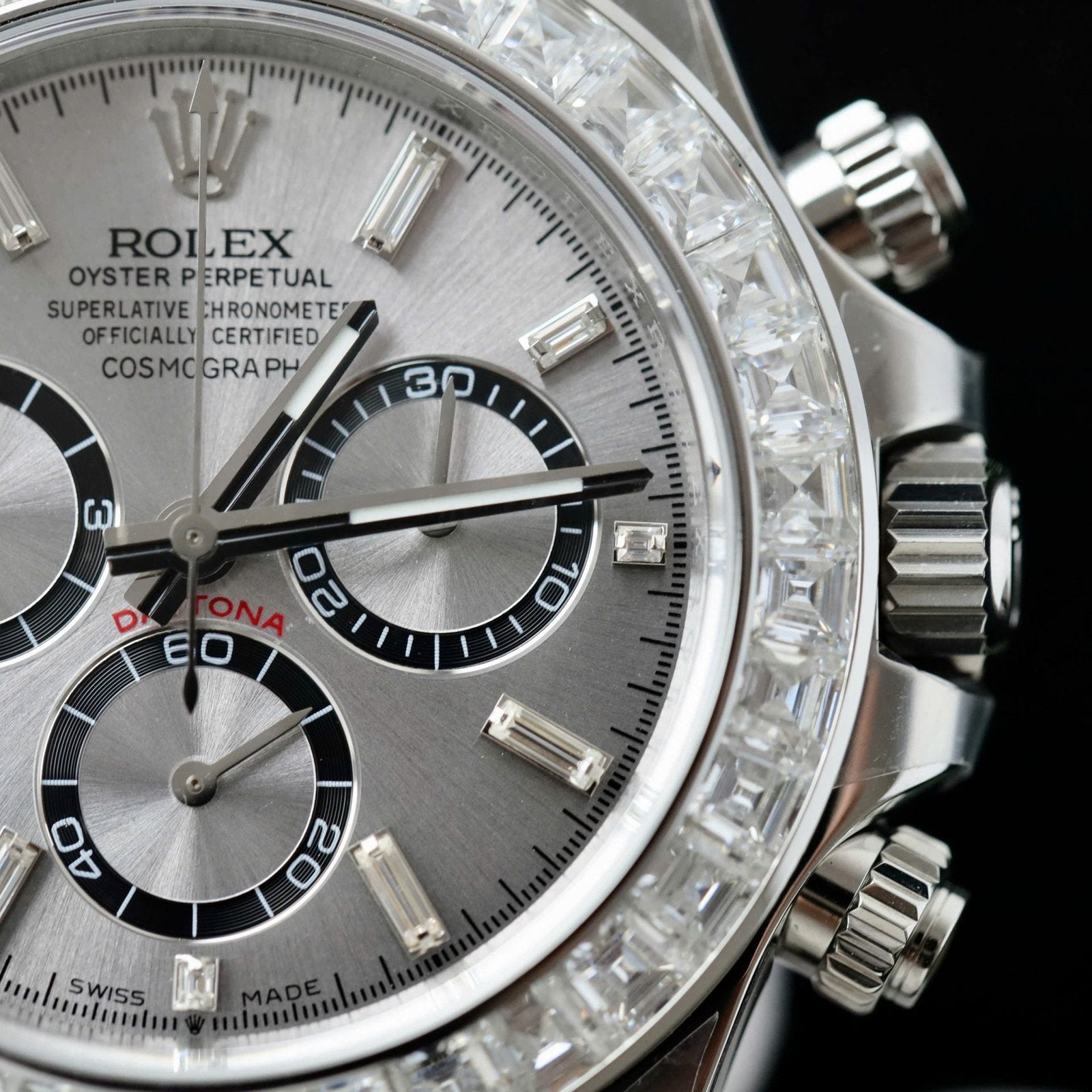 Rolex Daytona 126500 Watch Diamonds Moissanite 40mm
