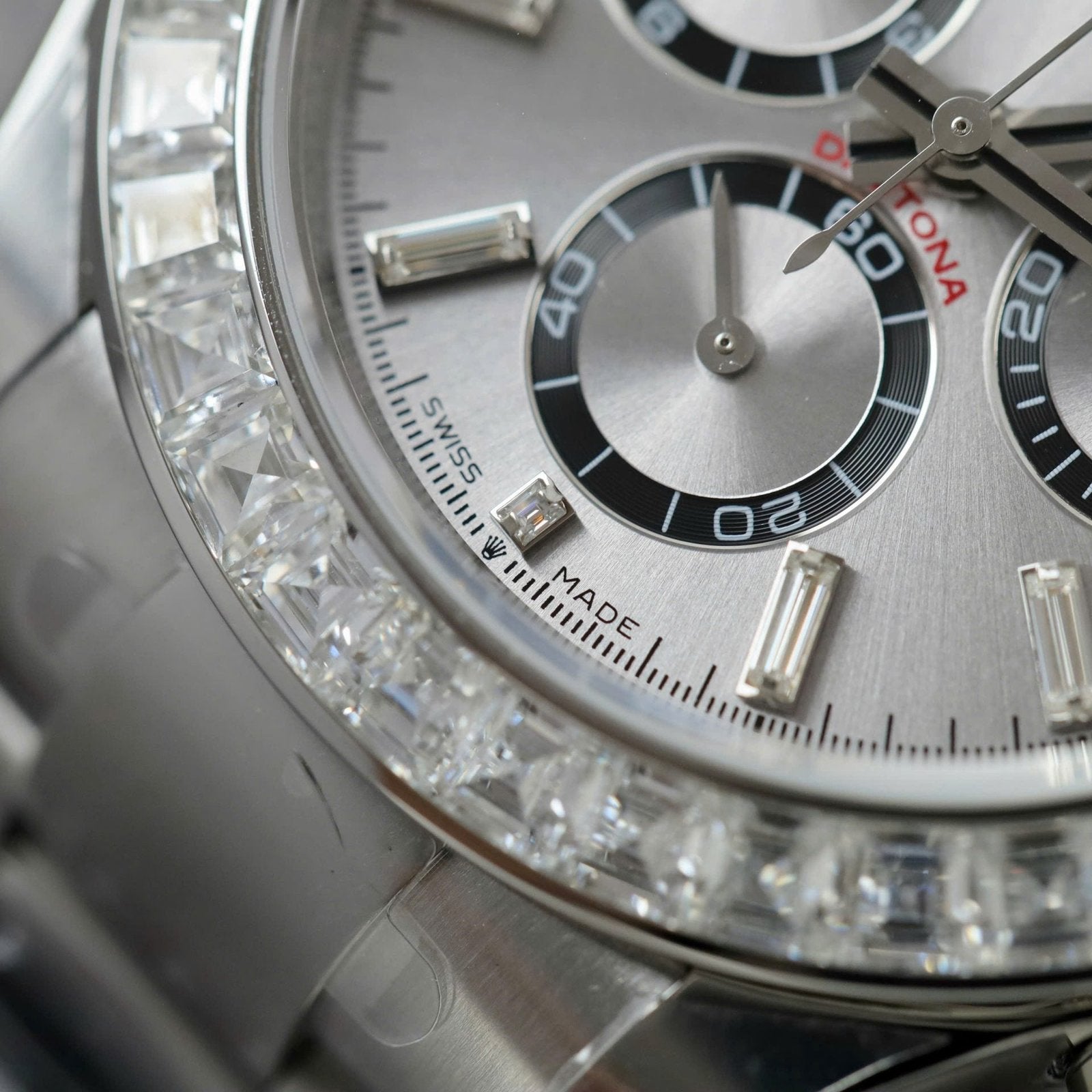 Rolex Daytona 126500 Watch Diamonds Moissanite 40mm