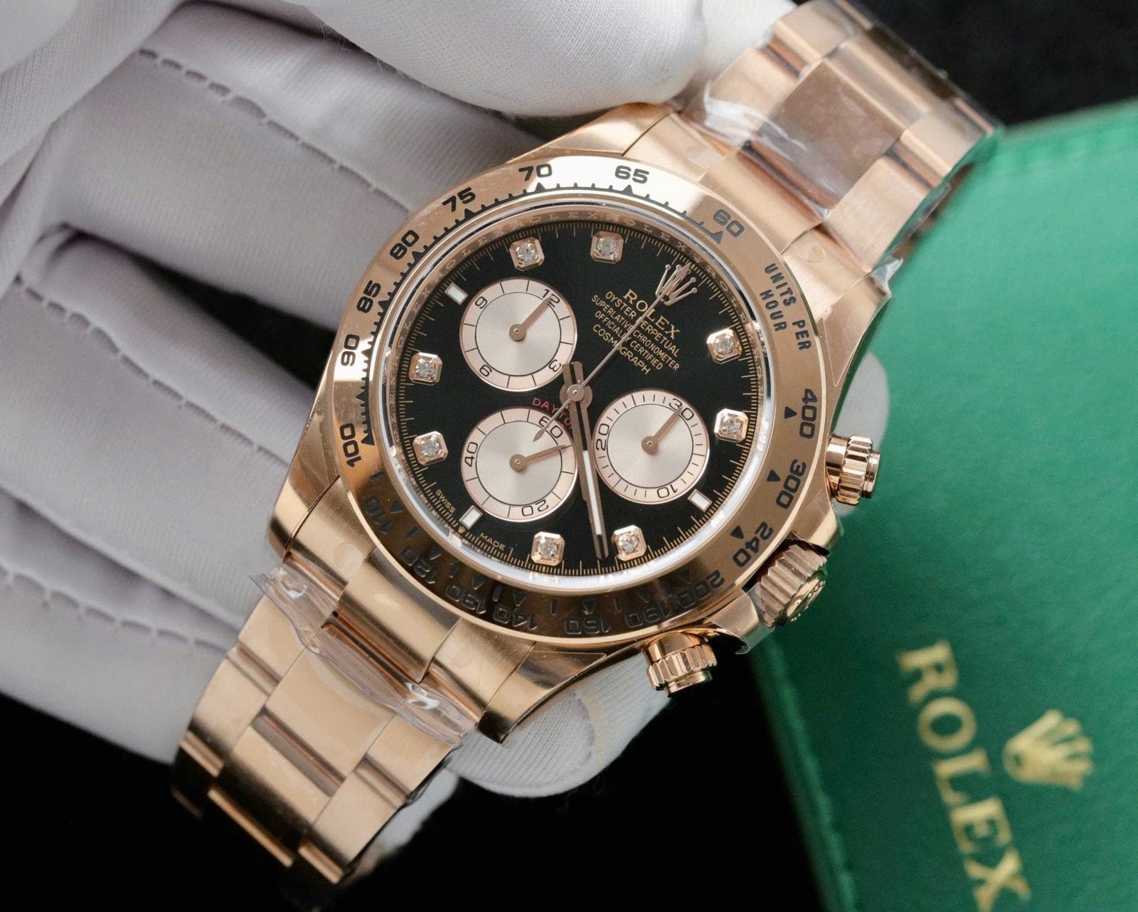 Rolex Daytona 126505 Rose Gold Watch Black Dial 40mm